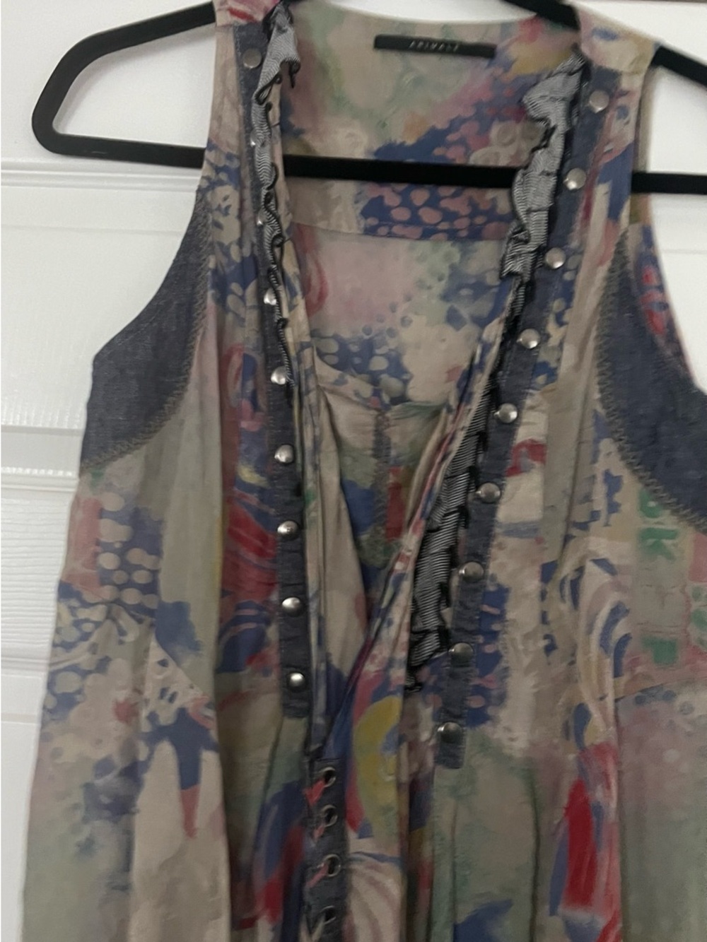 Rare Animale Blue, Beige, Grey Watercolor Dress - Picture 4 of 9